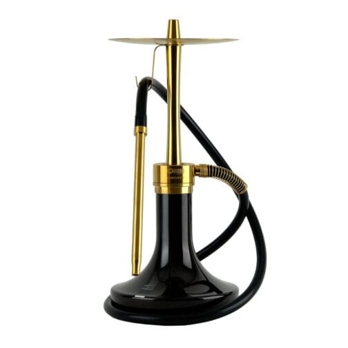 ODUMAN INFINITY HOOKAH - BLACK GLASS-GOLD BODY