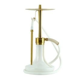 ODUMAN INFINITY HOOKAH - WHITE GLASS-GOLD BODY