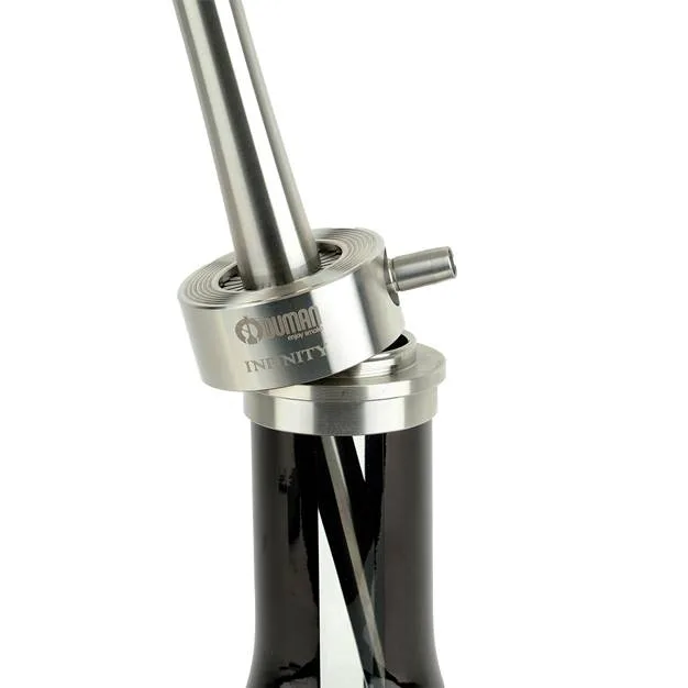 ODUMAN INFINITY HOOKAH - BLACK GLASS-SILVER BODY - Image 5
